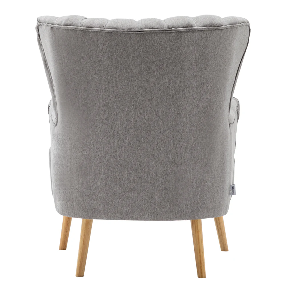 Livingandhome Stylish Wingback Lounge Chair and Footstool - Image 4