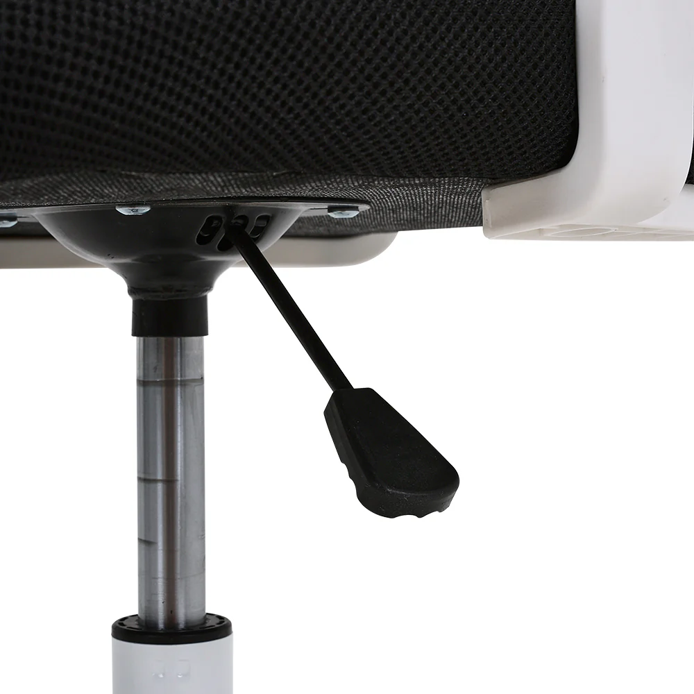 Livingandhome Swivel Office Chair with Headrest-White - Image 5