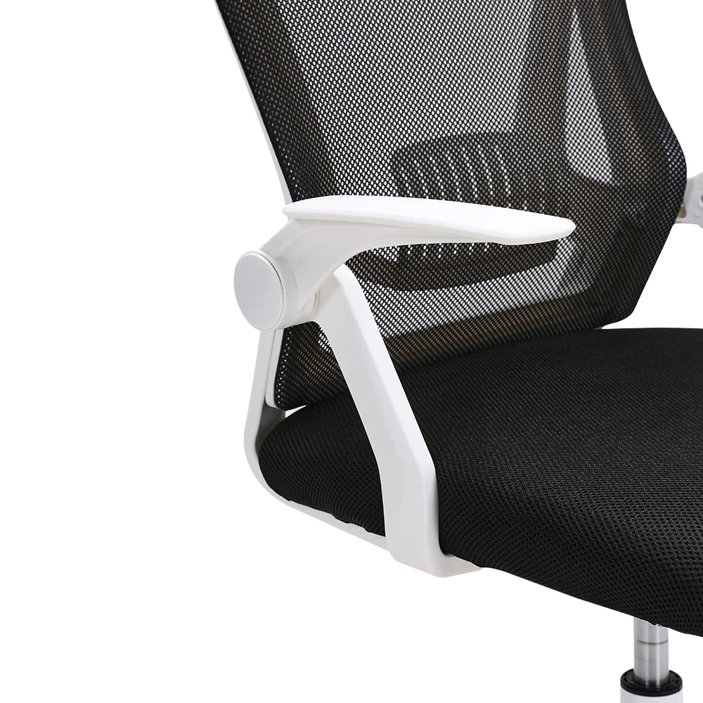 Livingandhome Swivel Office Chair with Headrest-White - Image 6