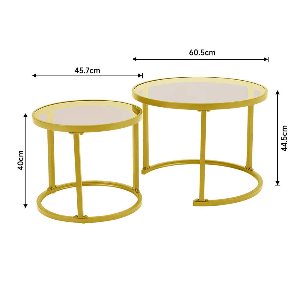 Livingandhome Tea-Coloured Glass Coffee Table - Image 3