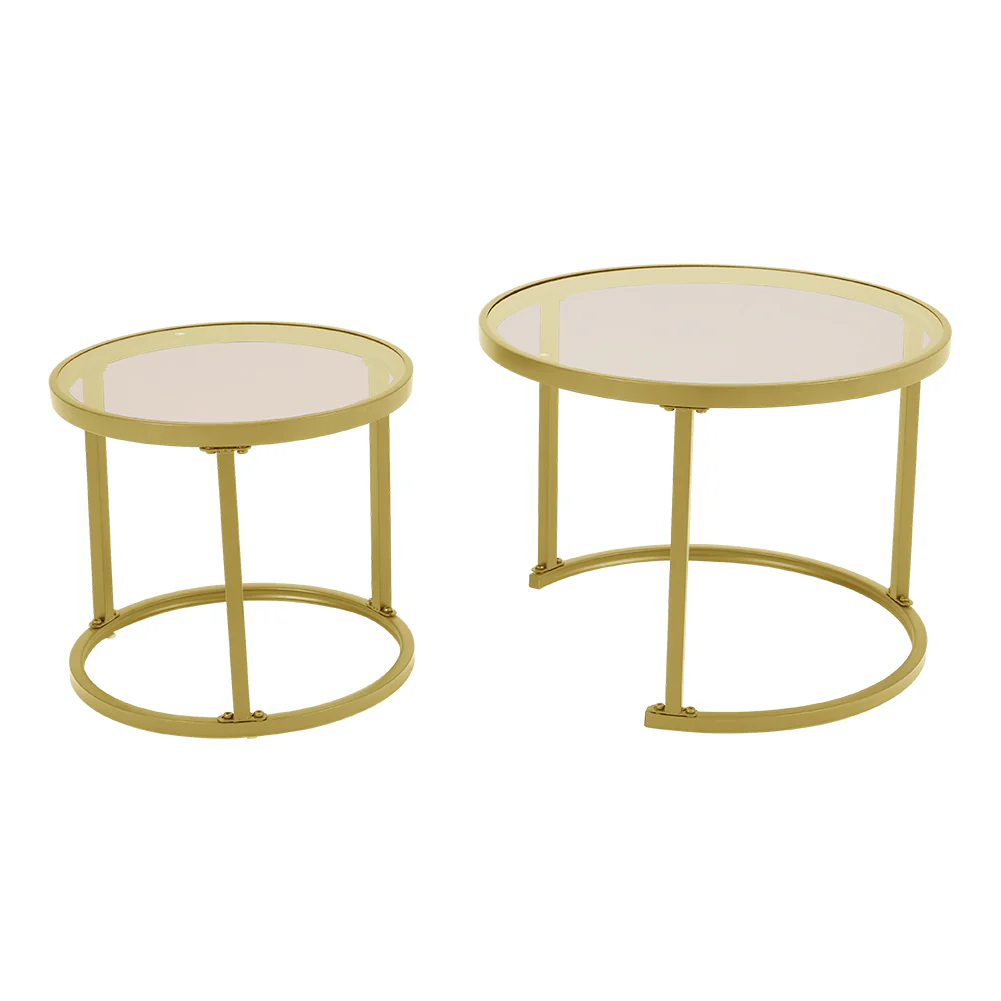 Livingandhome Tea-Coloured Glass Coffee Table - Image 5