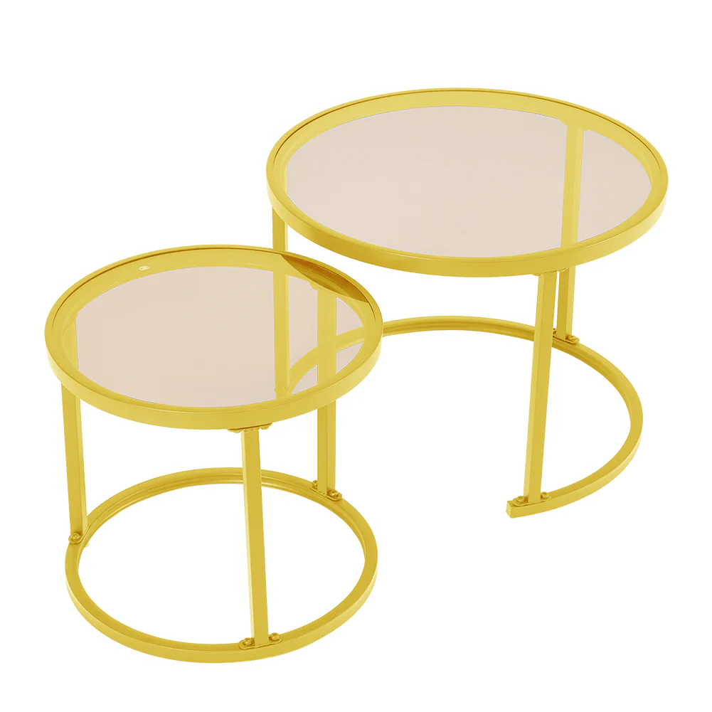 Livingandhome Tea-Coloured Glass Coffee Table - Image 6