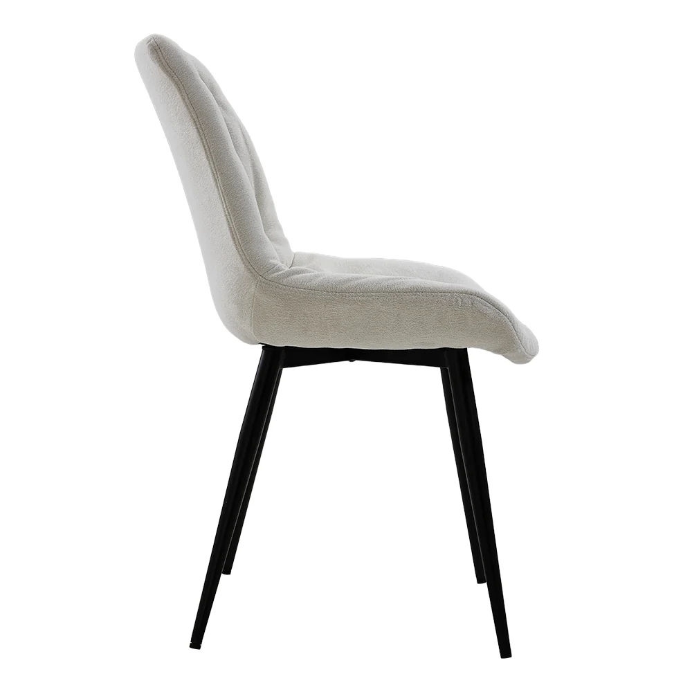 Livingandhome Teddy Fabric Dining Chair With Metal Legs - Image 4