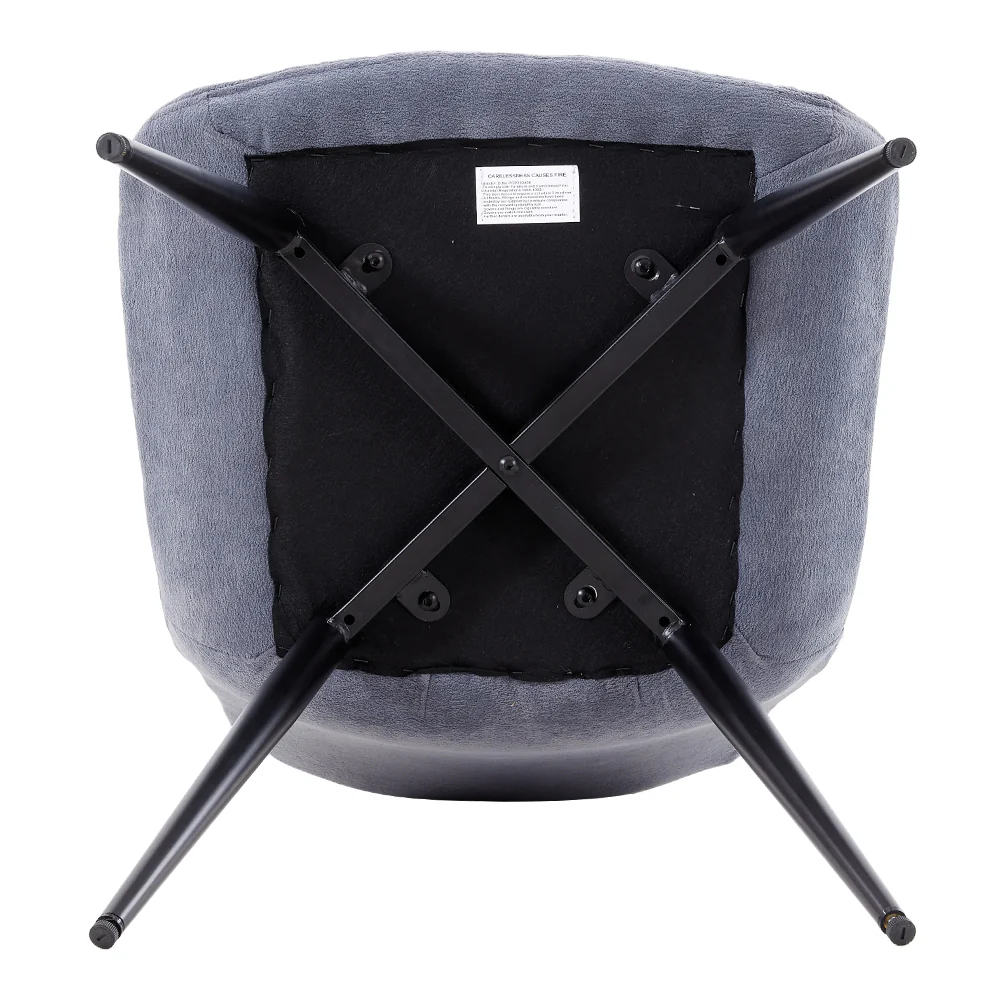 Livingandhome Teddy Fabric Dining Chair With Wooden Frame - Image 6