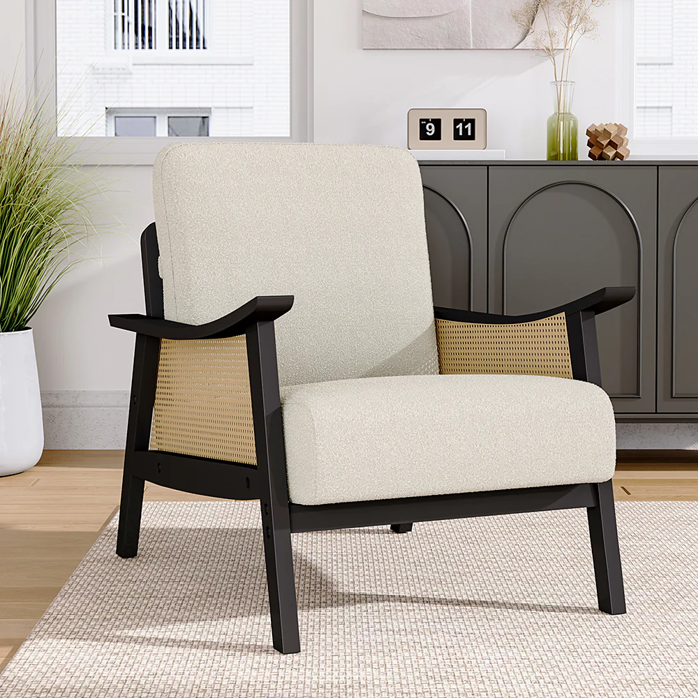 Livingandhome Teddy Fleece Accent Armchair - Image 2