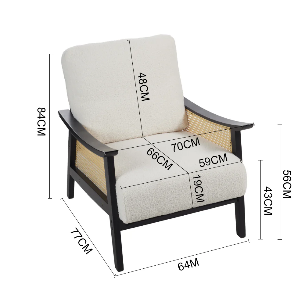 Livingandhome Teddy Fleece Accent Armchair - Image 3