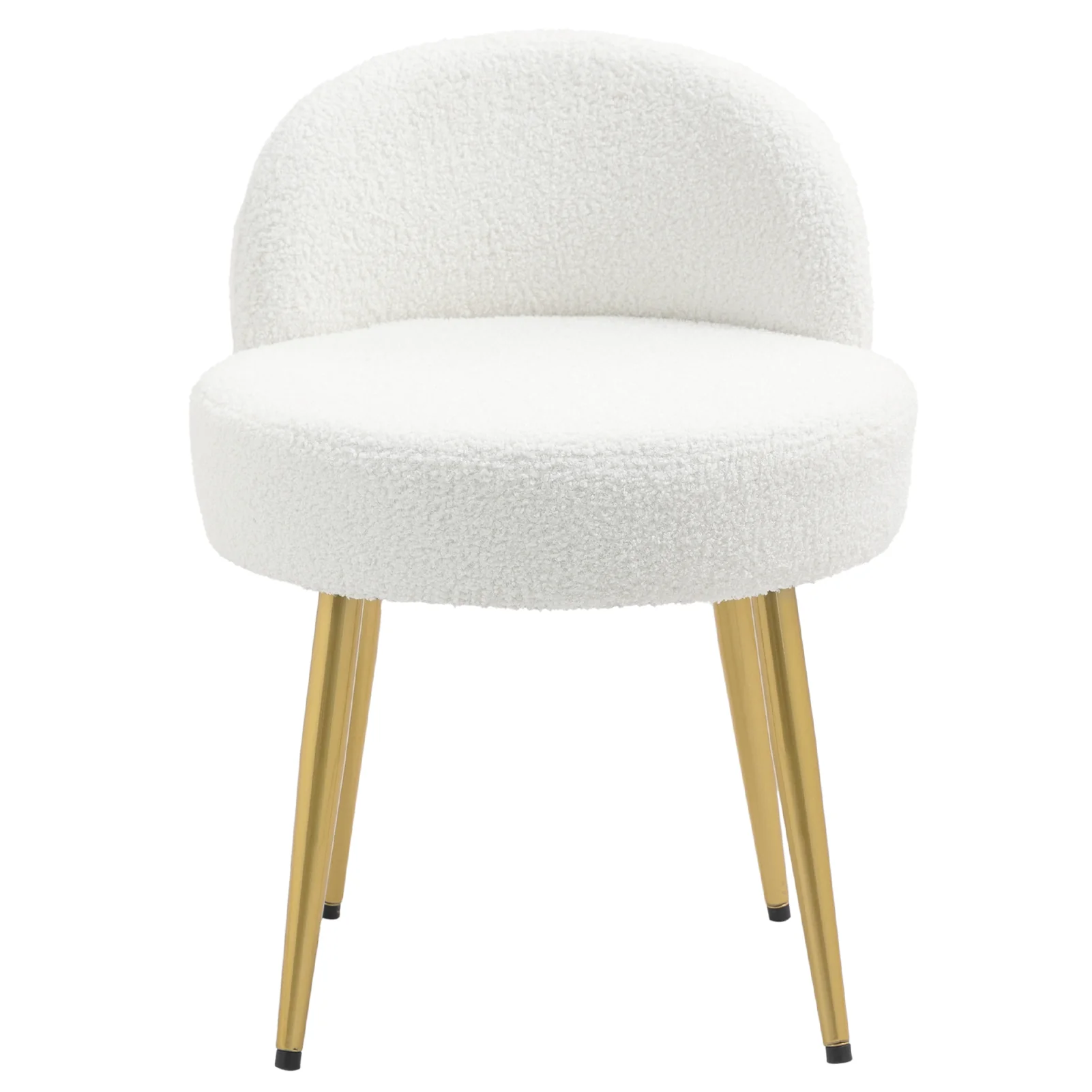 Livingandhome Teddy Fleece Dressing Table Stool with Iron Legs - Image 2
