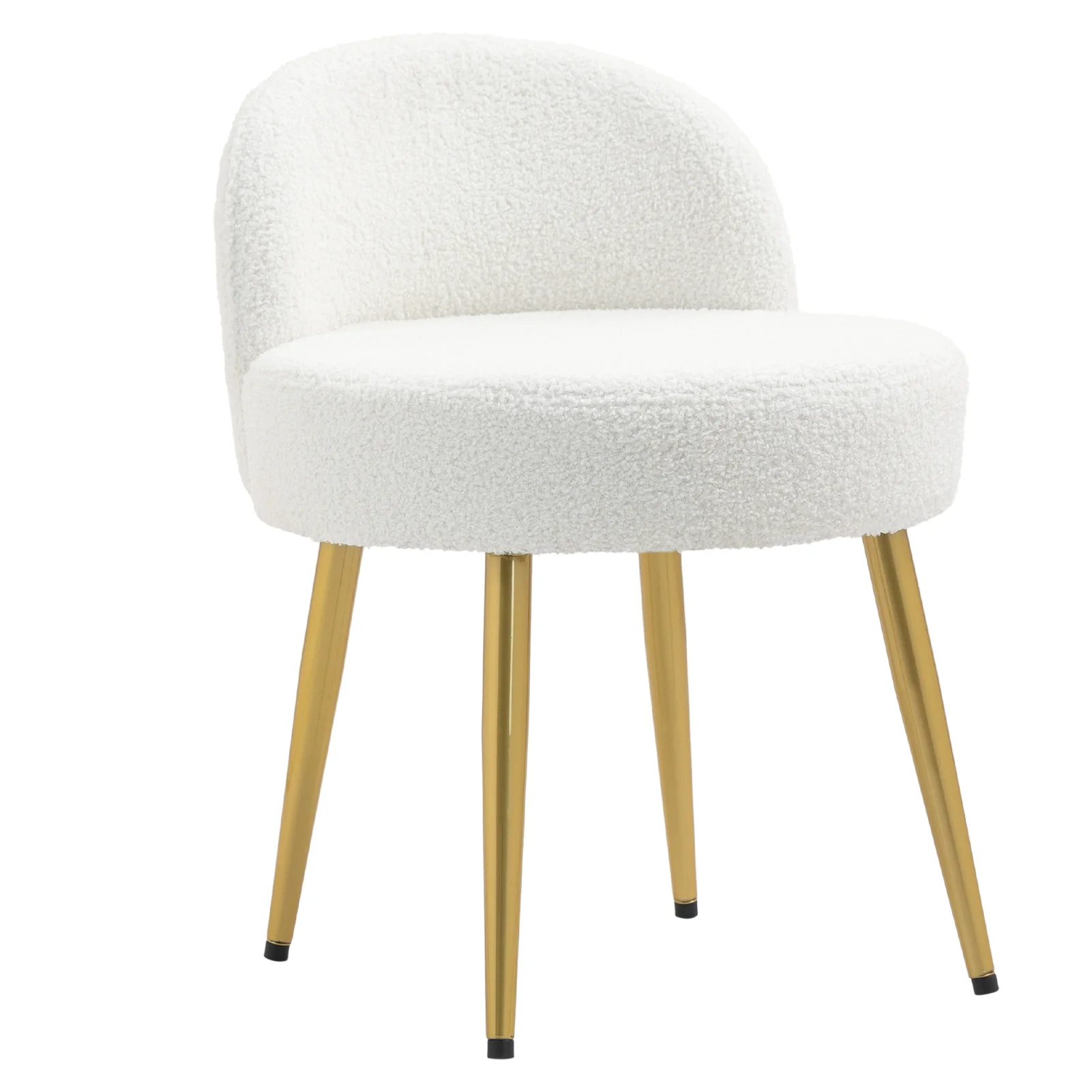 Livingandhome Teddy Fleece Dressing Table Stool with Iron Legs - Image 3