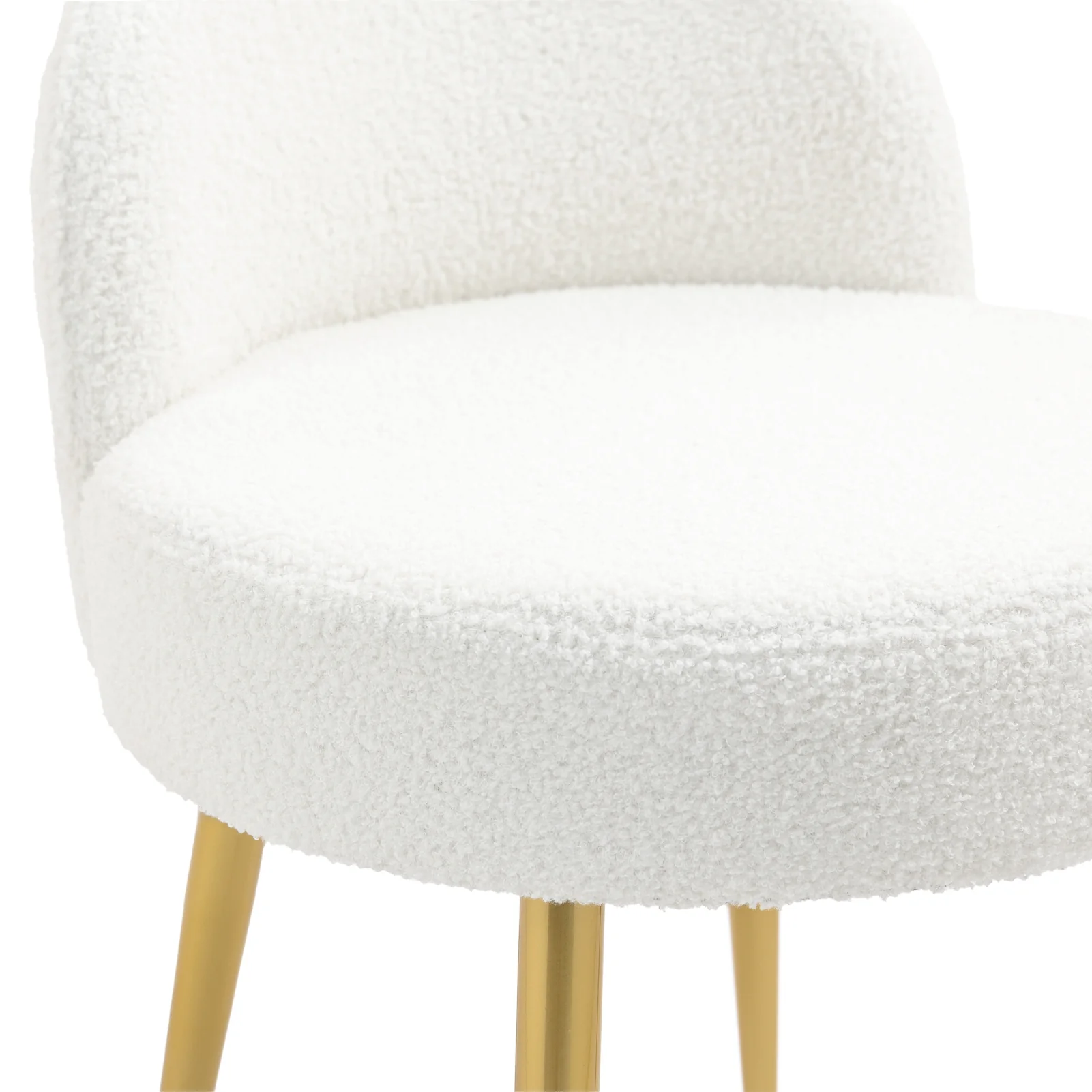 Livingandhome Teddy Fleece Dressing Table Stool with Iron Legs - Image 6