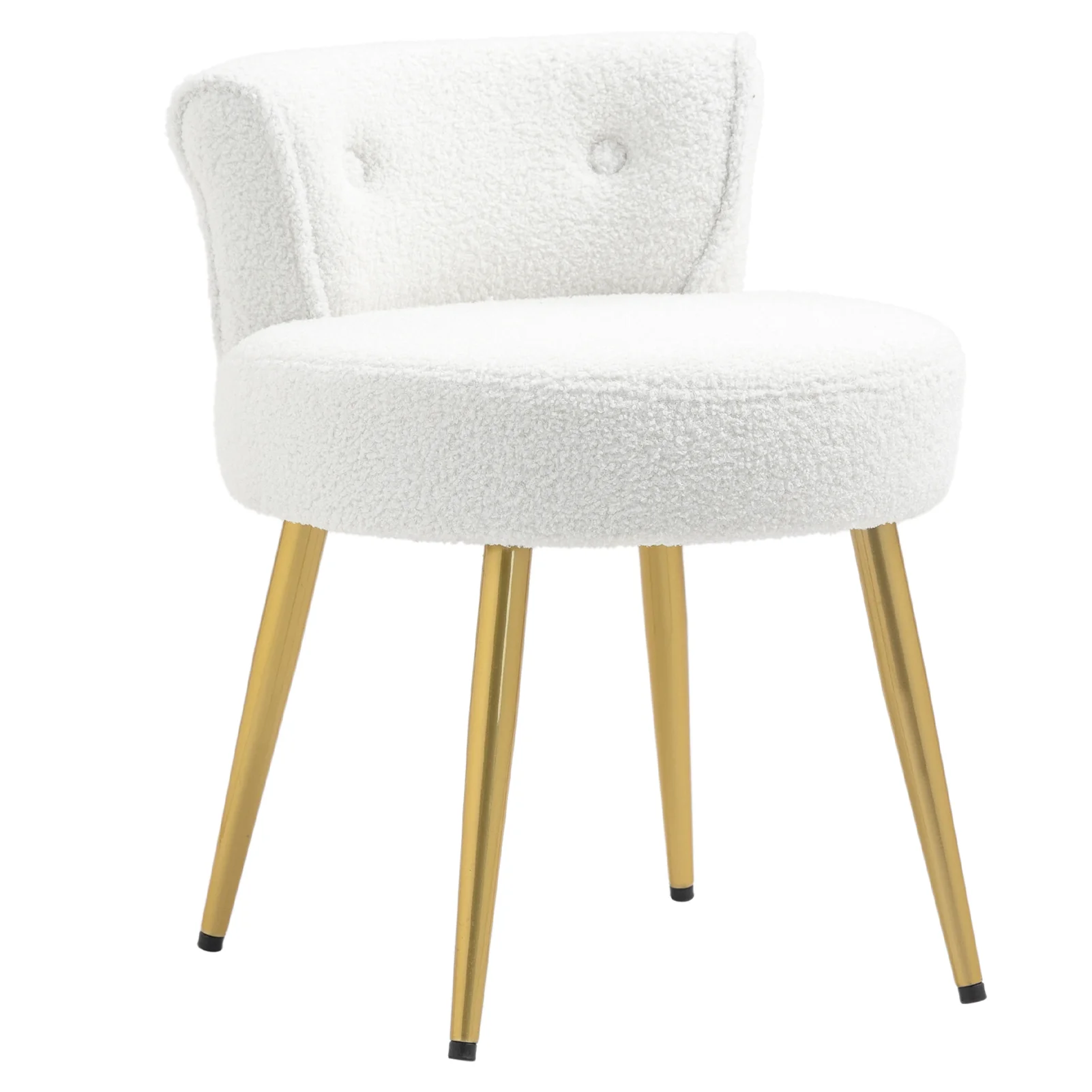 Livingandhome Teddy Fleece Dressing Table Stool with Iron Legs - Image 3