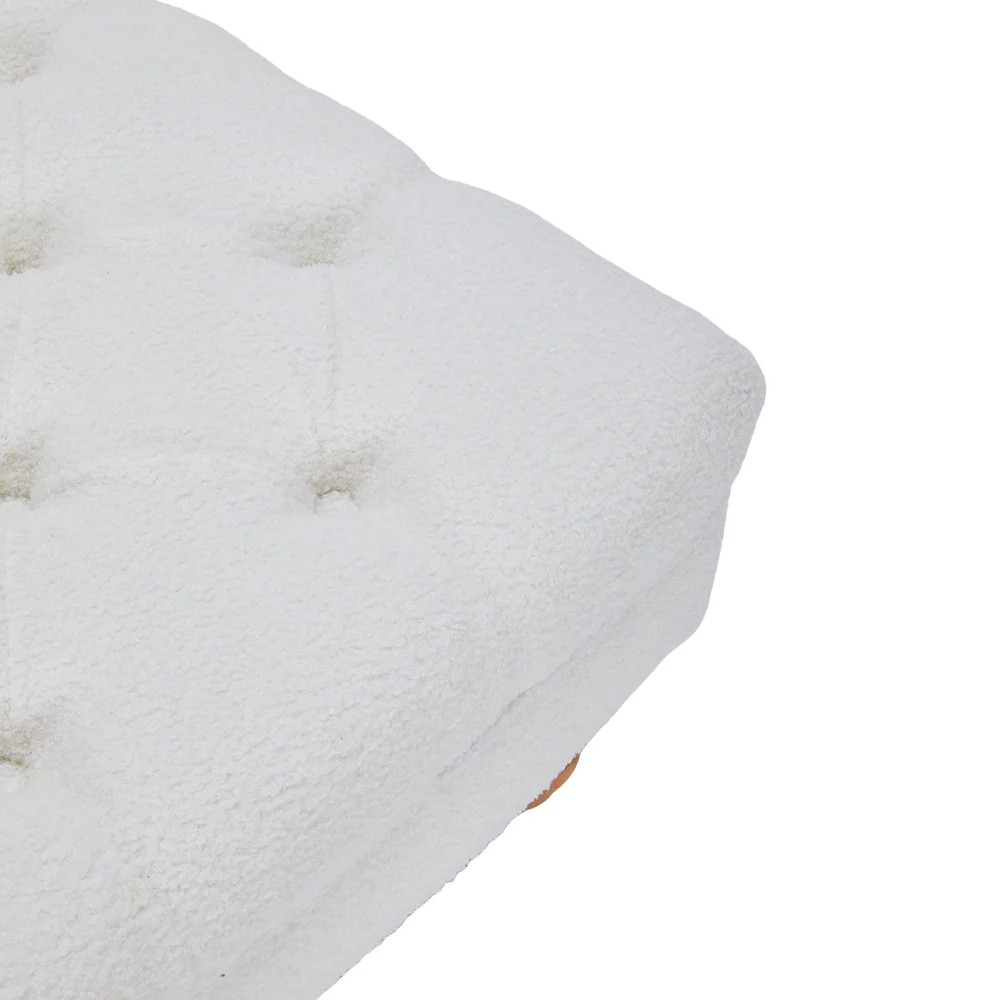 Livingandhome Teddy Fleece Upholstered Footstool - Image 6