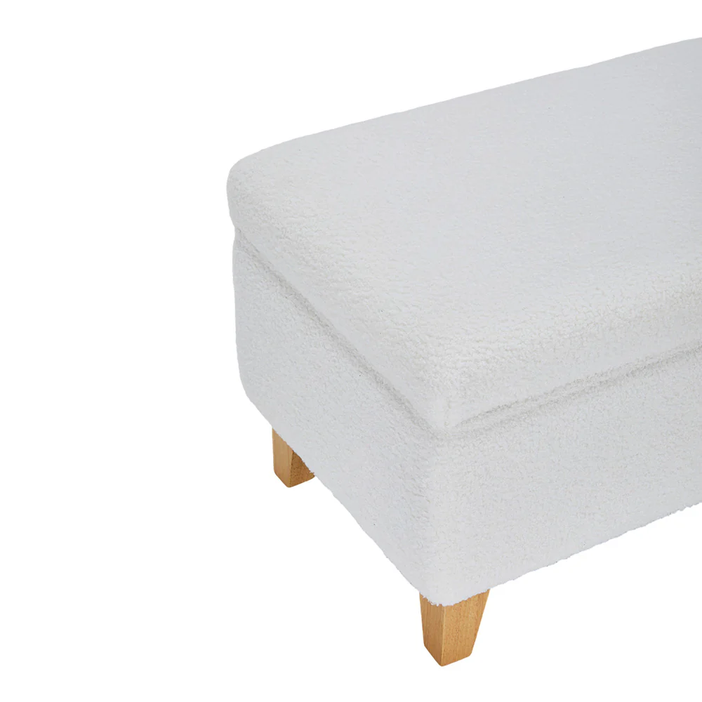Livingandhome Teddy Fleece Upholstered Storage Ottoman - Image 5