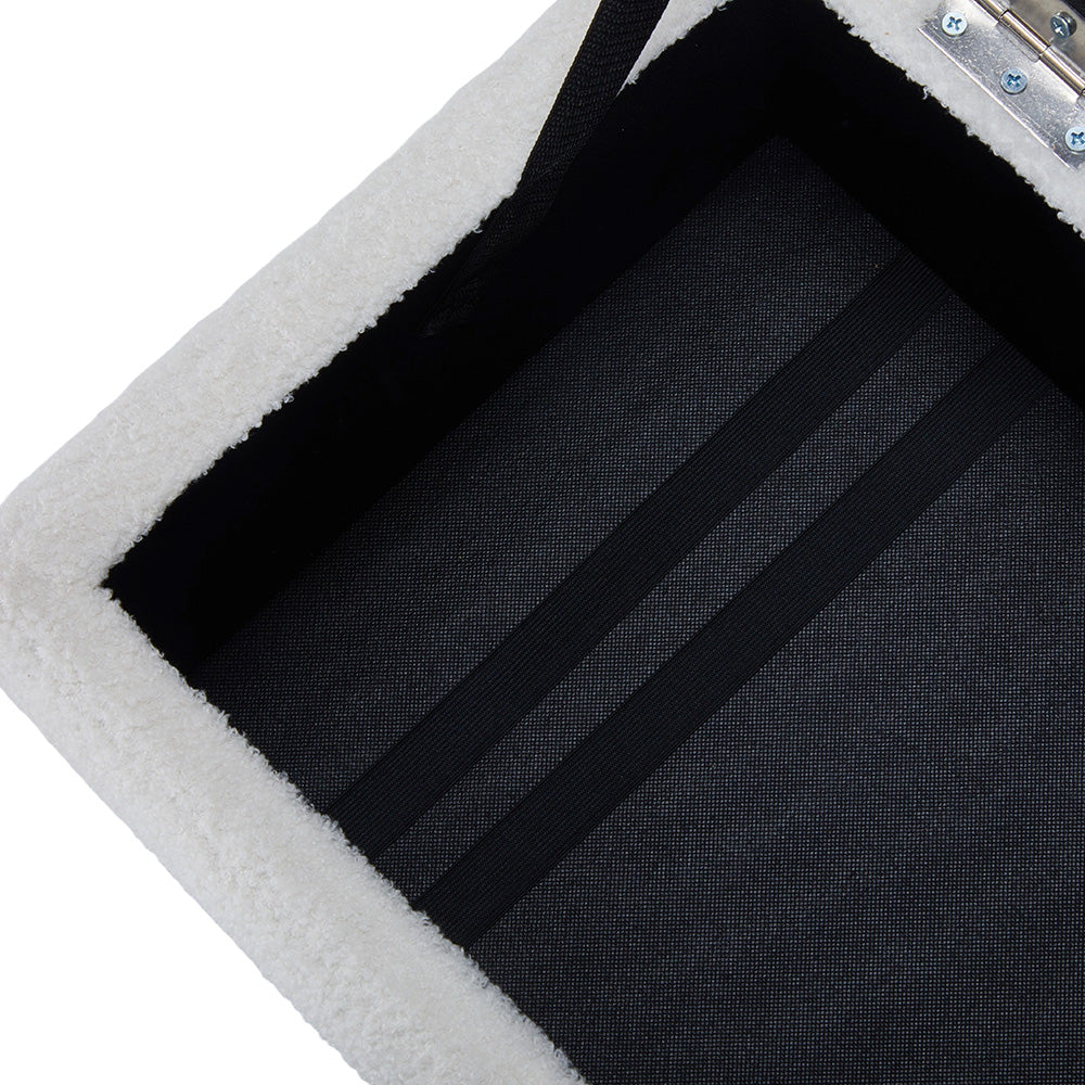 Livingandhome Teddy Fleece Upholstered Storage Ottoman - Image 6