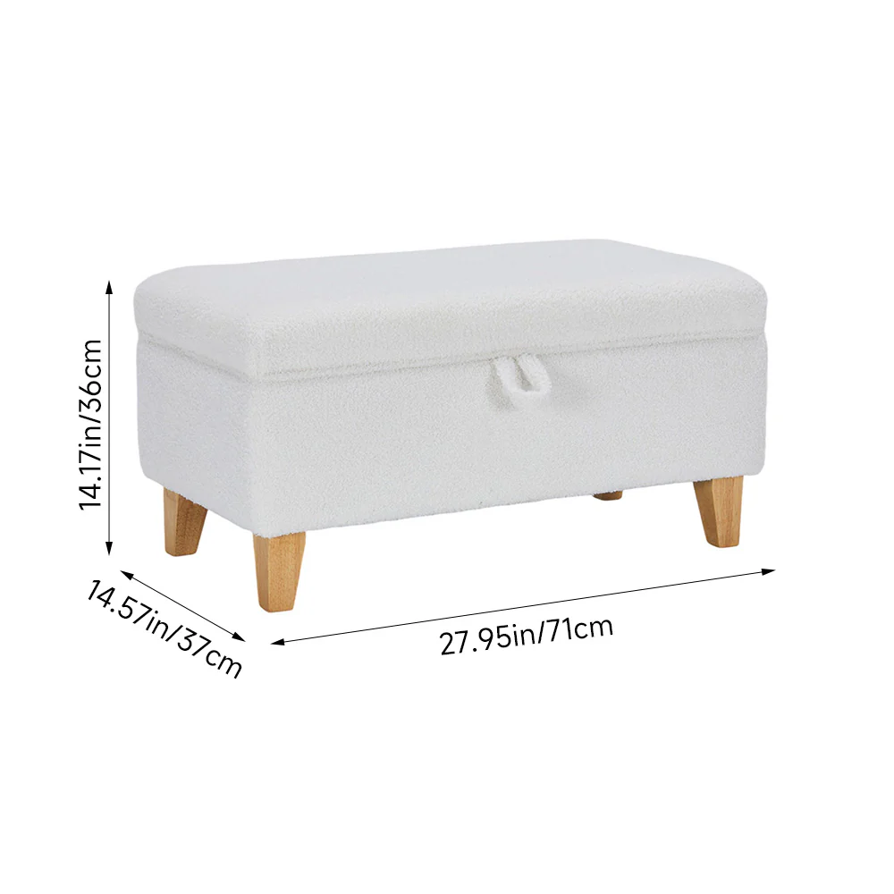 Livingandhome Teddy Fleece Upholstered Storage Ottoman - Image 7