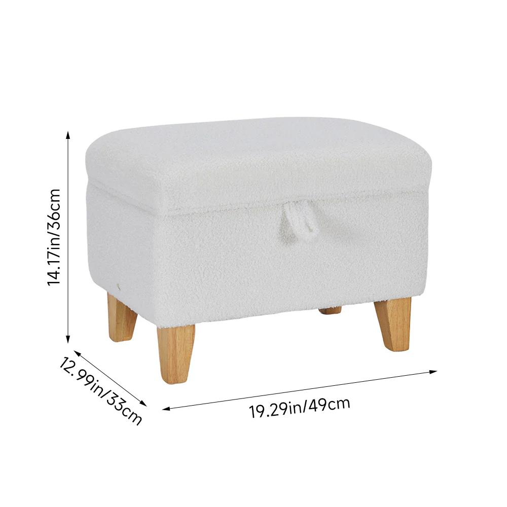 Livingandhome Teddy Fleece Upholstered Storage Ottoman - Image 7