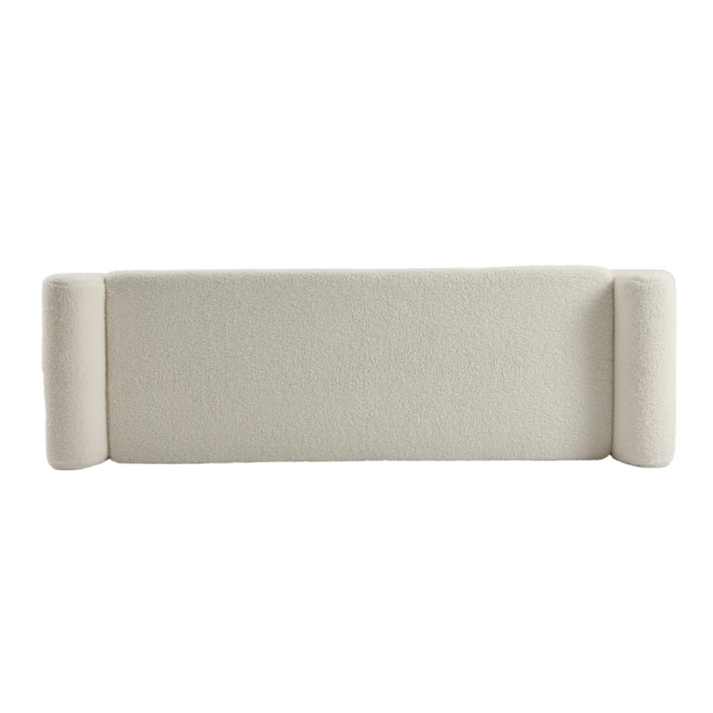 Livingandhome Teddy Fur Upholstered Storage Bench - Image 2