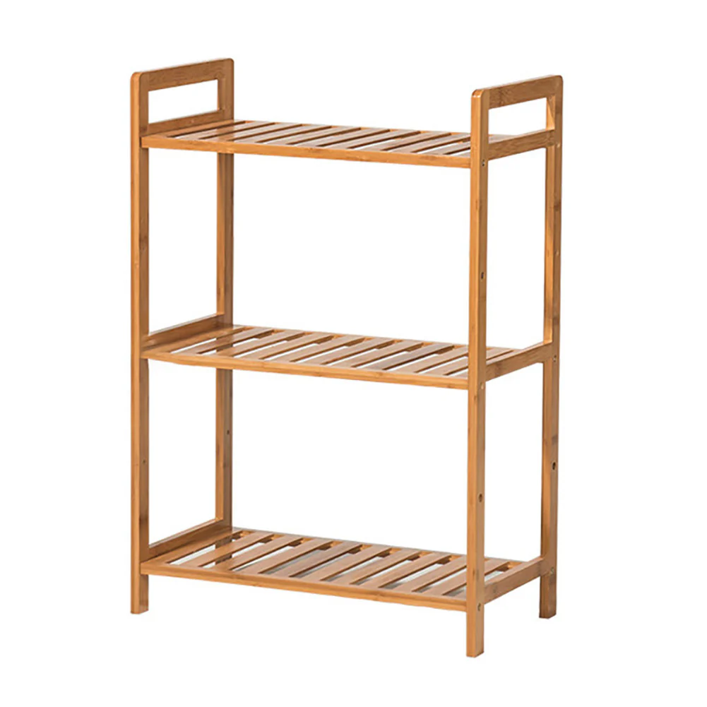 Livingandhome Tiered Bamboo Wood Book Storage Shelf - Image 4
