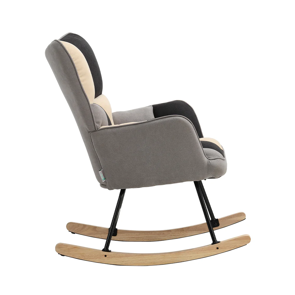 Livingandhome Tufted Linen Upholstered Rocking Chair - Image 6