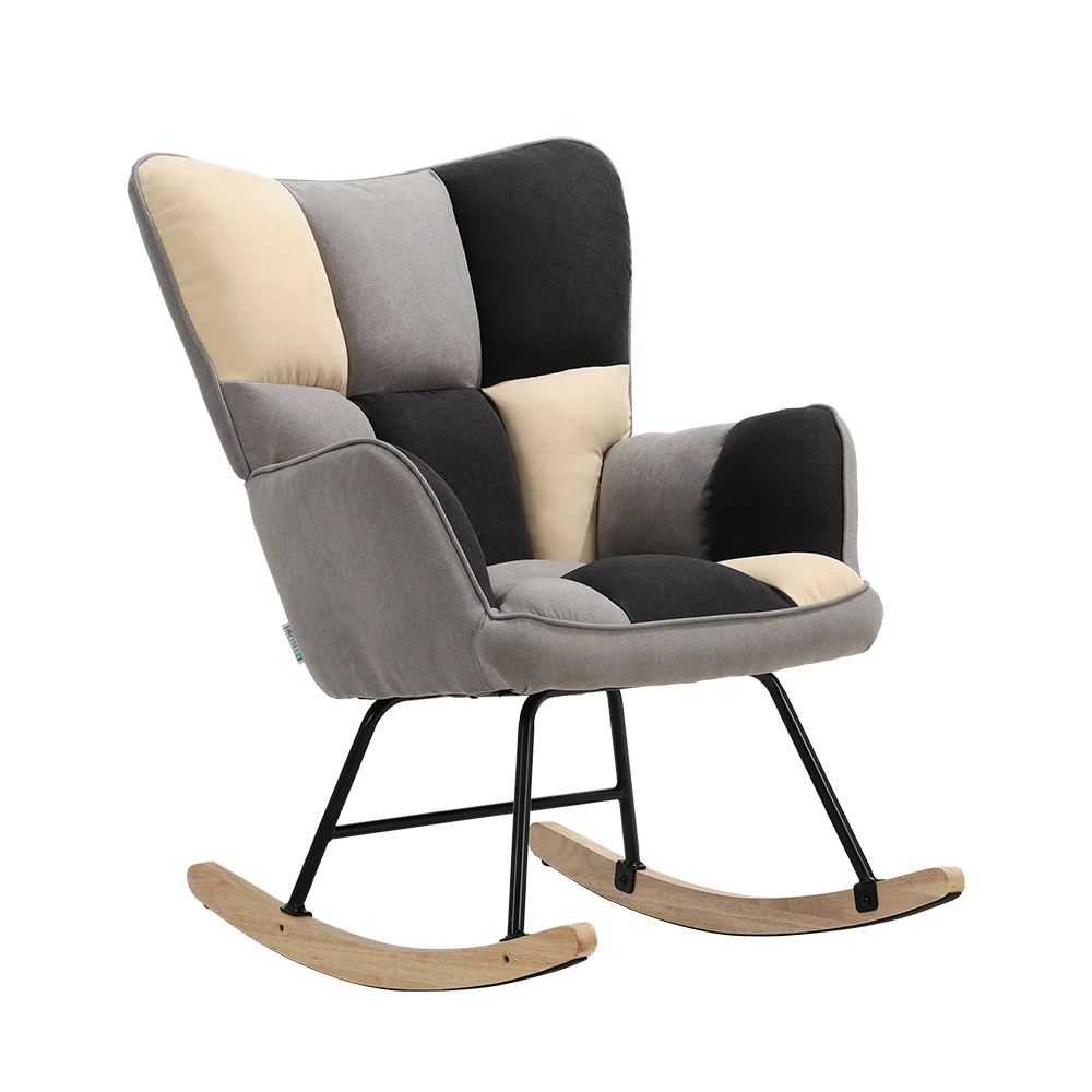 Livingandhome Tufted Linen Upholstered Rocking Chair - Image 7