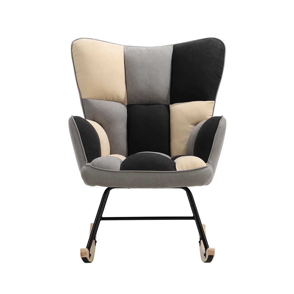 Livingandhome Tufted Linen Upholstered Rocking Chair - Image 8