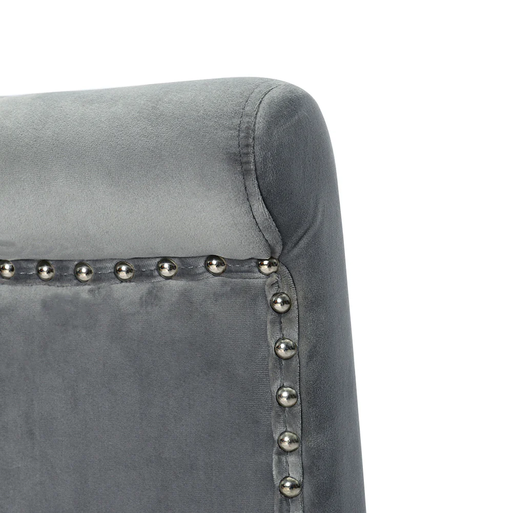 Livingandhome Tufted Velvet Dining Chair with Nailhead Trim - Image 3