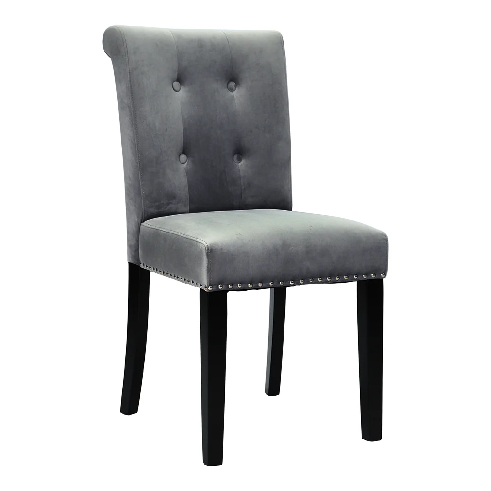 Livingandhome Tufted Velvet Dining Chair with Nailhead Trim - Image 4