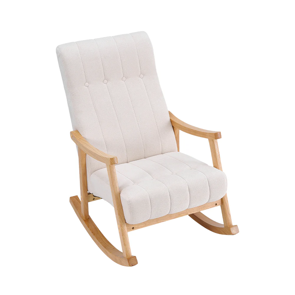 Livingandhome Tufted Velvet Lounge Rocking Chair - Image 4