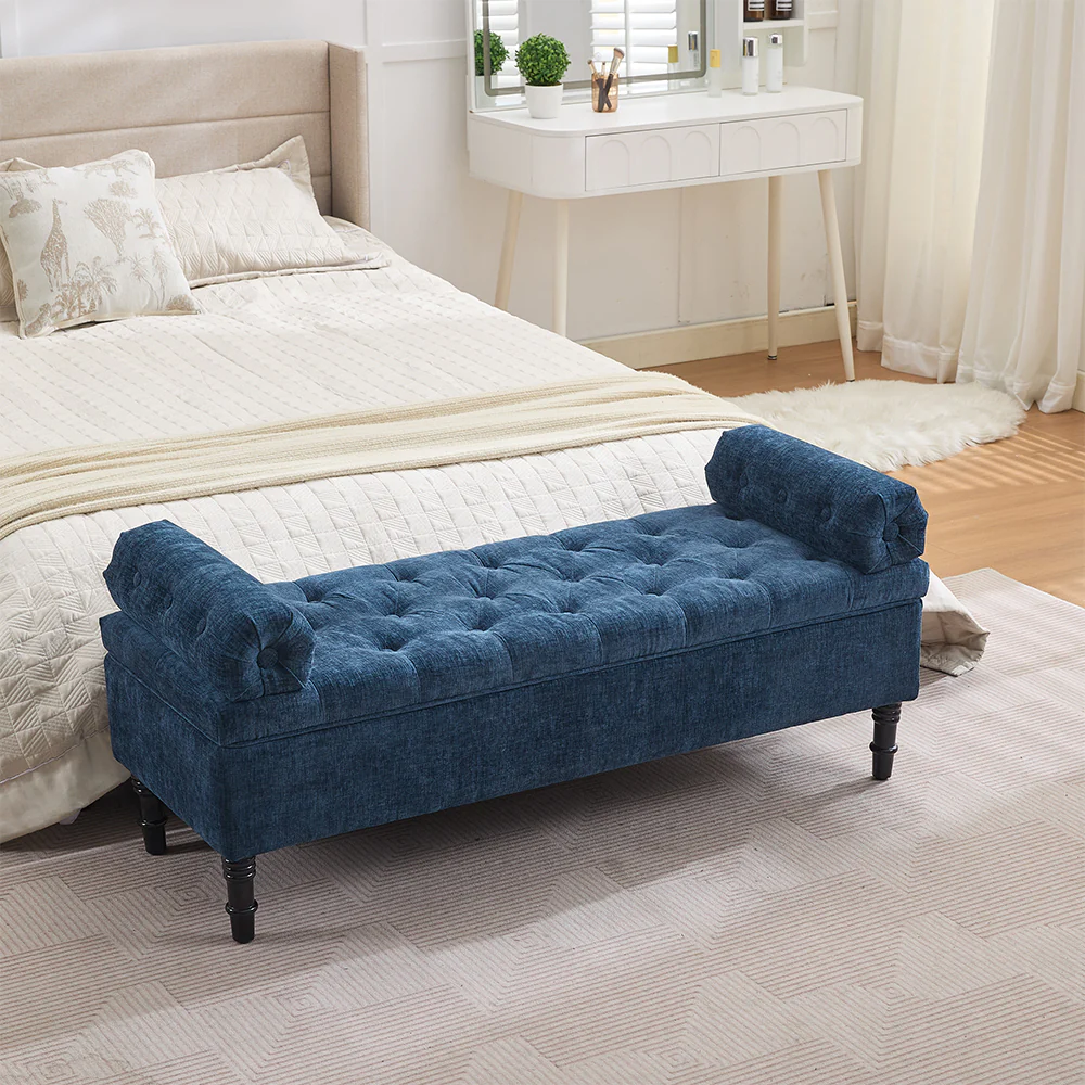 Livingandhome Upholstered Fabric Storage Bench
