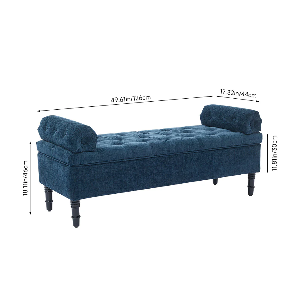 Livingandhome Upholstered Fabric Storage Bench - Image 3