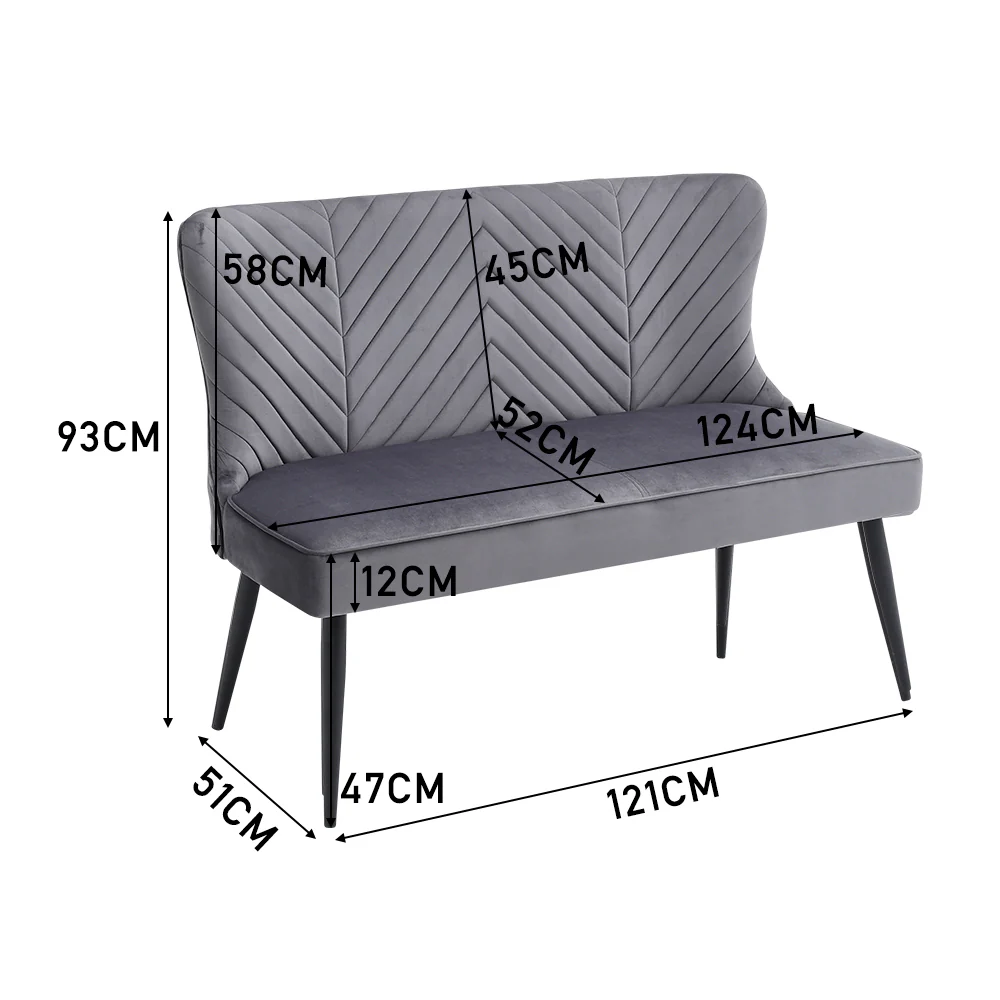 Livingandhome Upholstered Tufted Dining Bench - Image 2