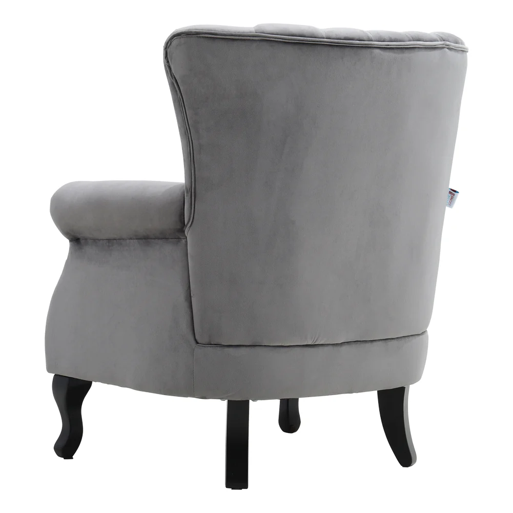 Livingandhome Upholstered Velvet Armchair - Image 2