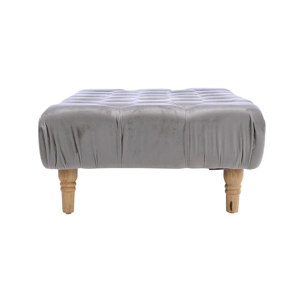 Livingandhome Upholstered Velvet Footstool - Image 3