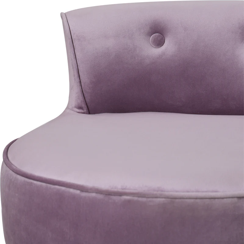 Livingandhome Upholstered Velvet Vanity Dressing Table Stool with Low Backrest - Image 4