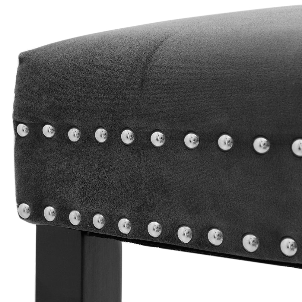 Livingandhome Velvet Bar Stool Bar Chair Dining Stool for Open Kitchen Counter - Image 3