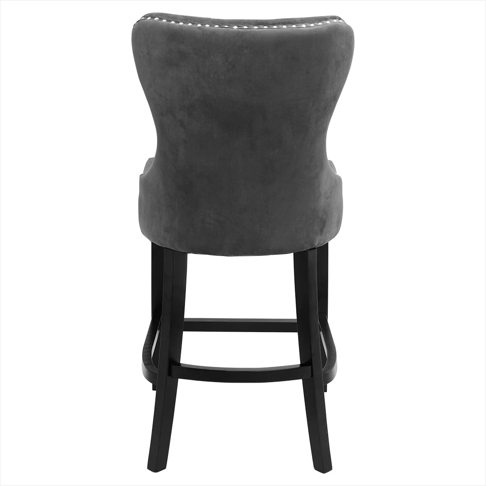 Livingandhome Velvet Bar Stool Bar Chair Dining Stool for Open Kitchen Counter - Image 5