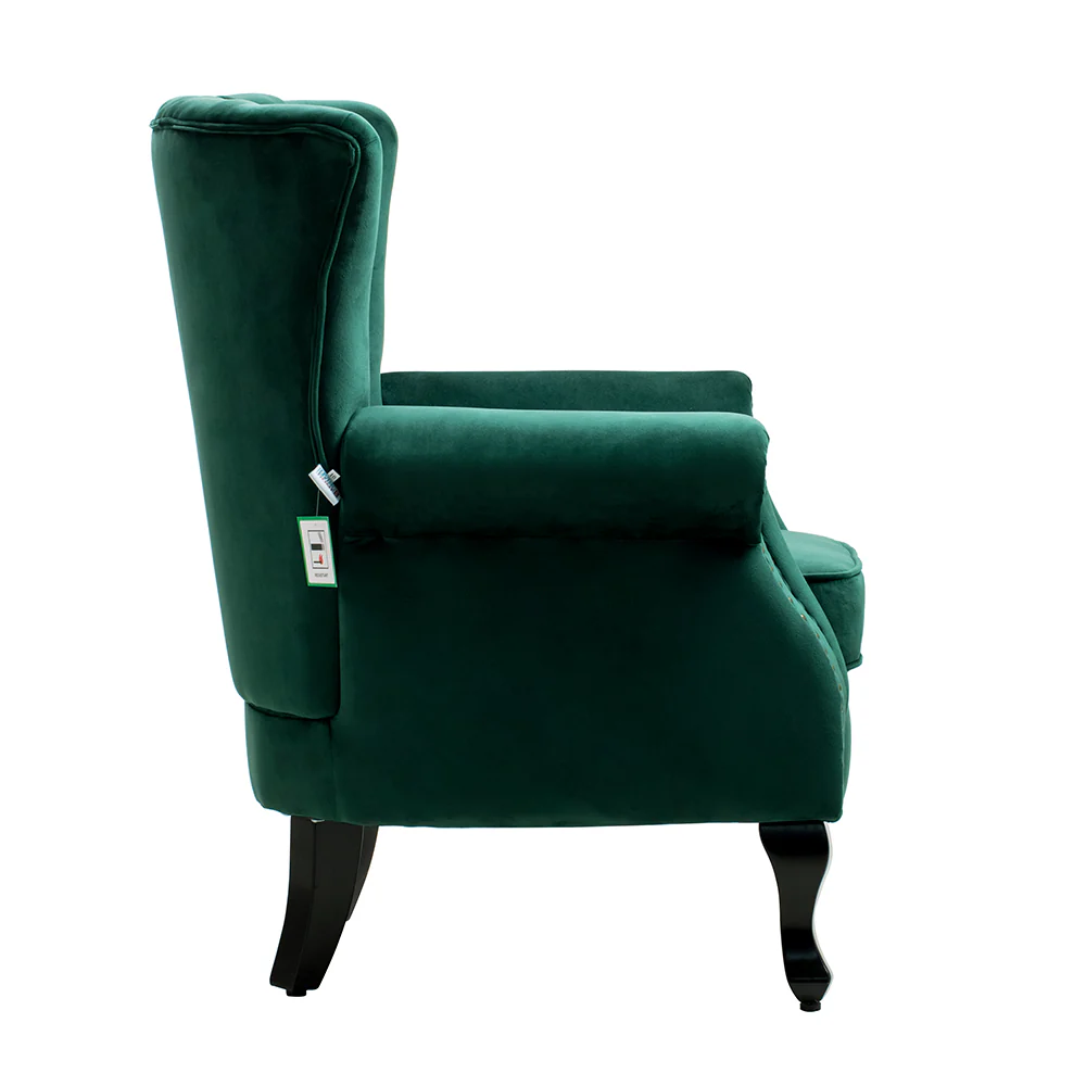 Livingandhome Velvet Channel-Tufted Armchair - Image 6