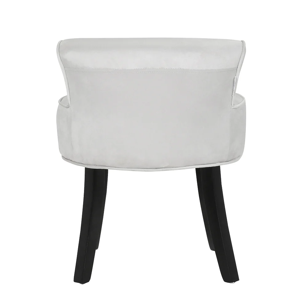 Livingandhome Velvet Soft Seat Low Back Vanity Stool Dressing Table Chair - Image 4