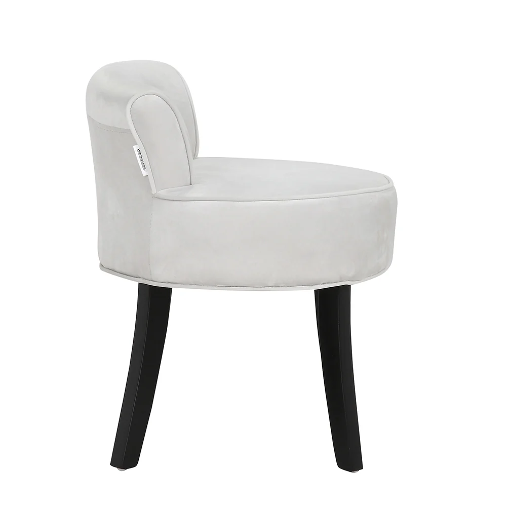 Livingandhome Velvet Soft Seat Low Back Vanity Stool Dressing Table Chair - Image 5