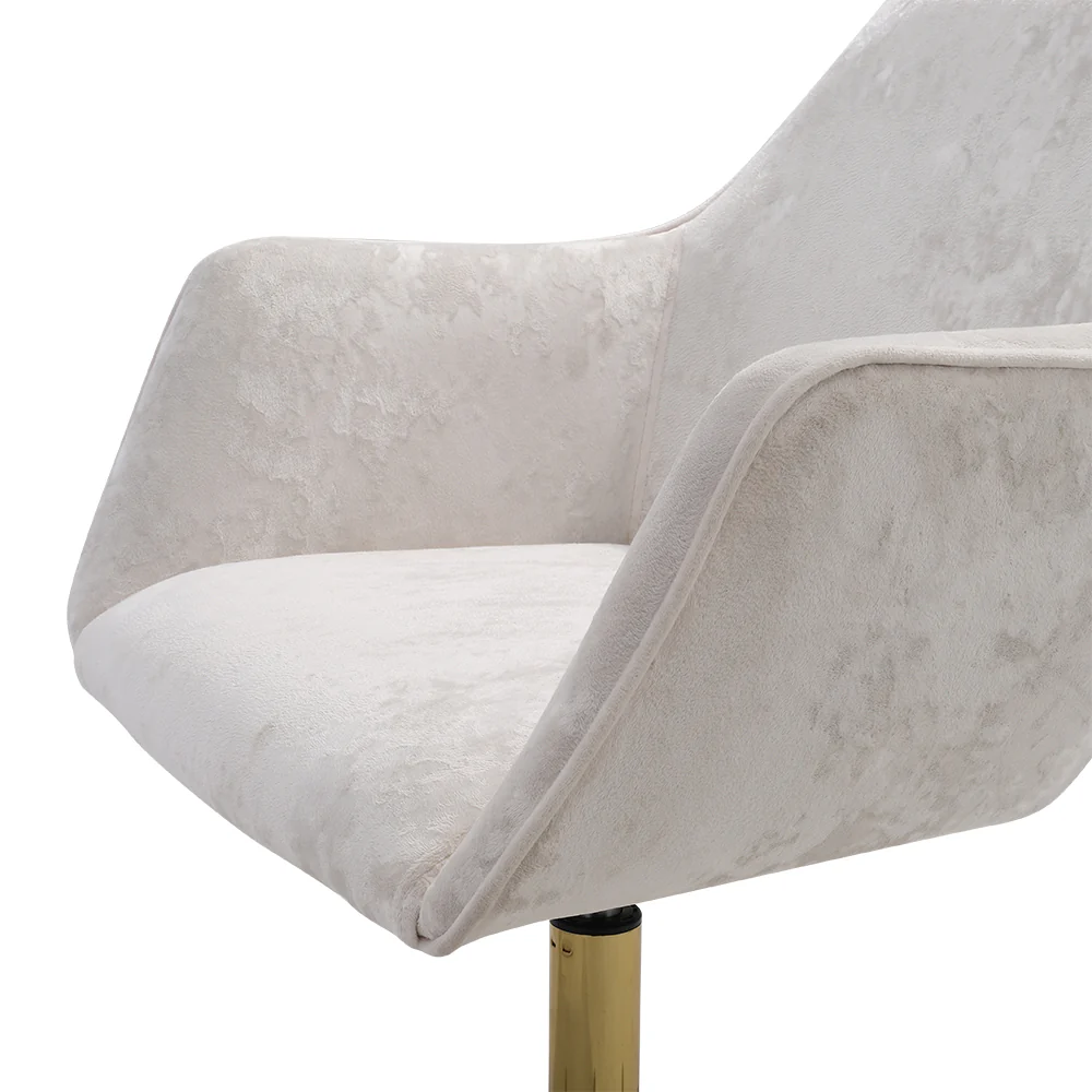 Livingandhome Velvet Upholstered Home Office Swivel Task Chair with Flared Arms - Image 2
