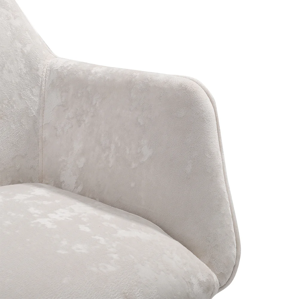 Livingandhome Velvet Upholstered Home Office Swivel Task Chair with Flared Arms - Image 3