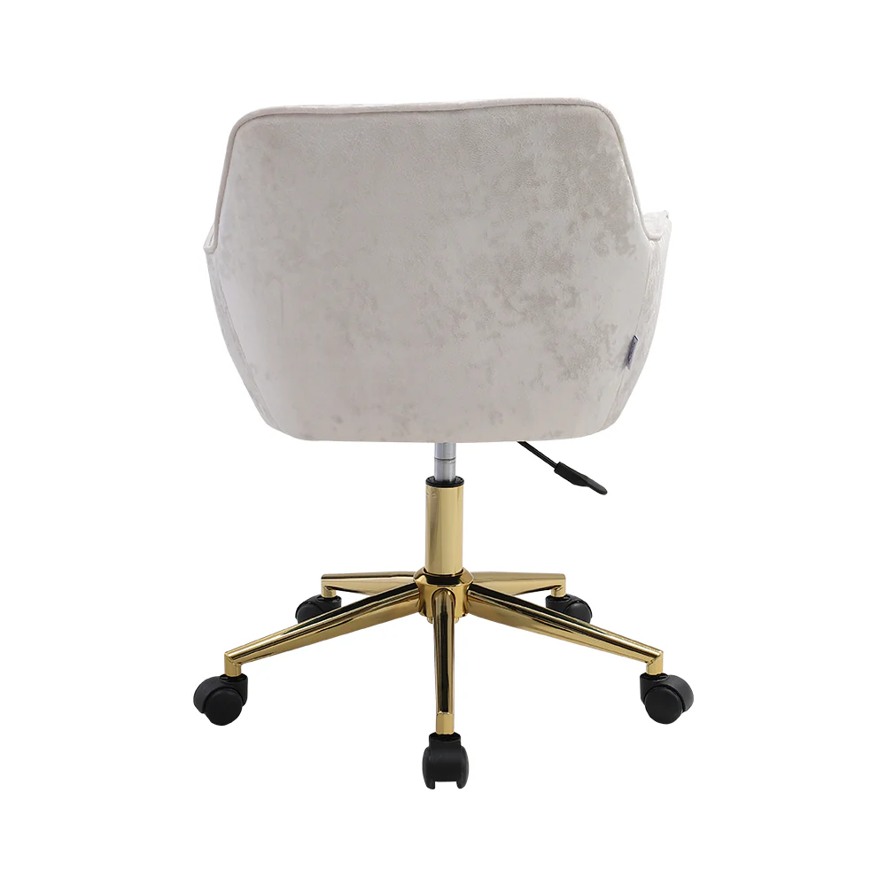 Livingandhome Velvet Upholstered Home Office Swivel Task Chair with Flared Arms - Image 4