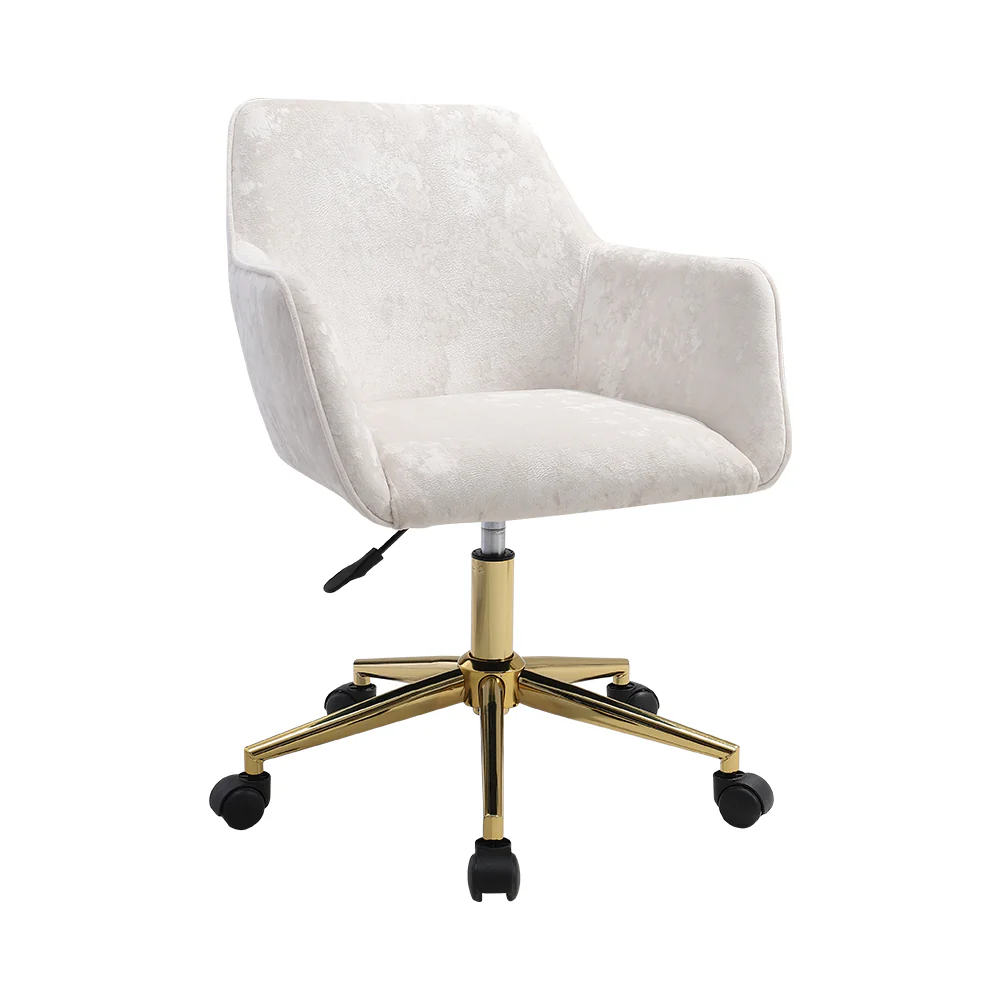 Livingandhome Velvet Upholstered Home Office Swivel Task Chair with Flared Arms - Image 6