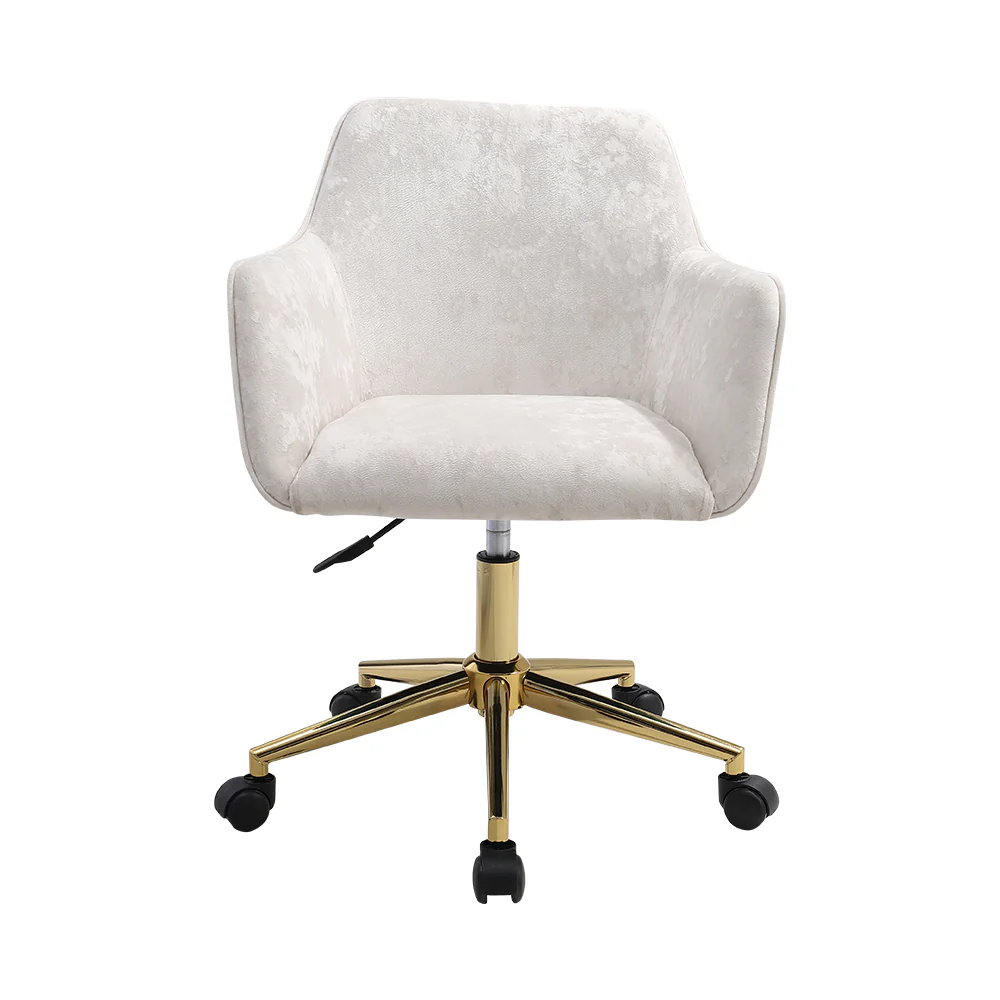 Livingandhome Velvet Upholstered Home Office Swivel Task Chair with Flared Arms - Image 7