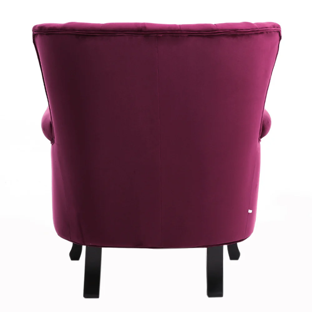 Livingandhome Velvet Upholstered Wing Back Chair - Image 4