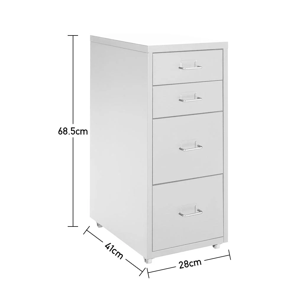 Livingandhome Vertical File Cabinet With Wheels, - Image 2