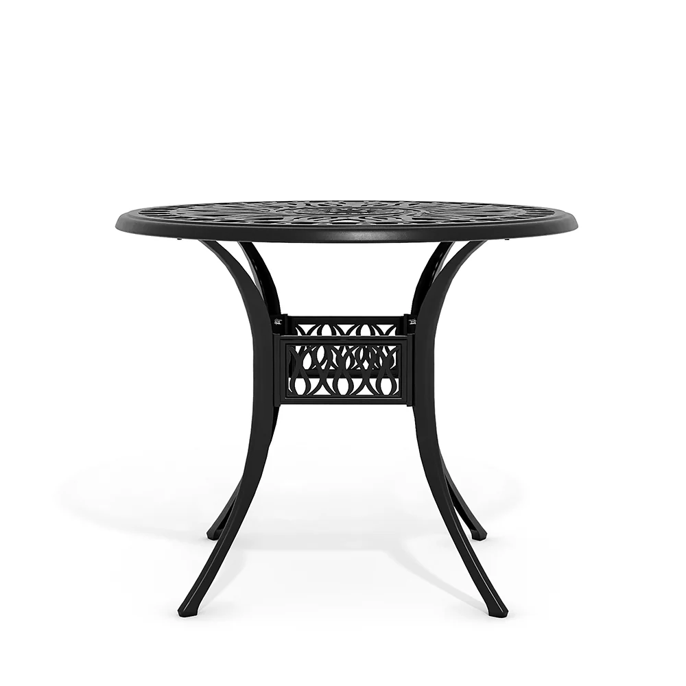 Livingandhome Vintage Round Cast Aluminum Garden Bistro Table - Image 3