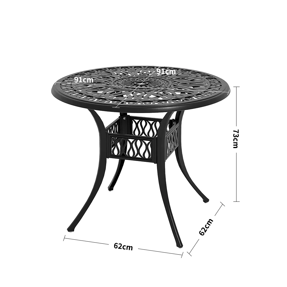 Livingandhome Vintage Round Cast Aluminum Garden Bistro Table - Image 6