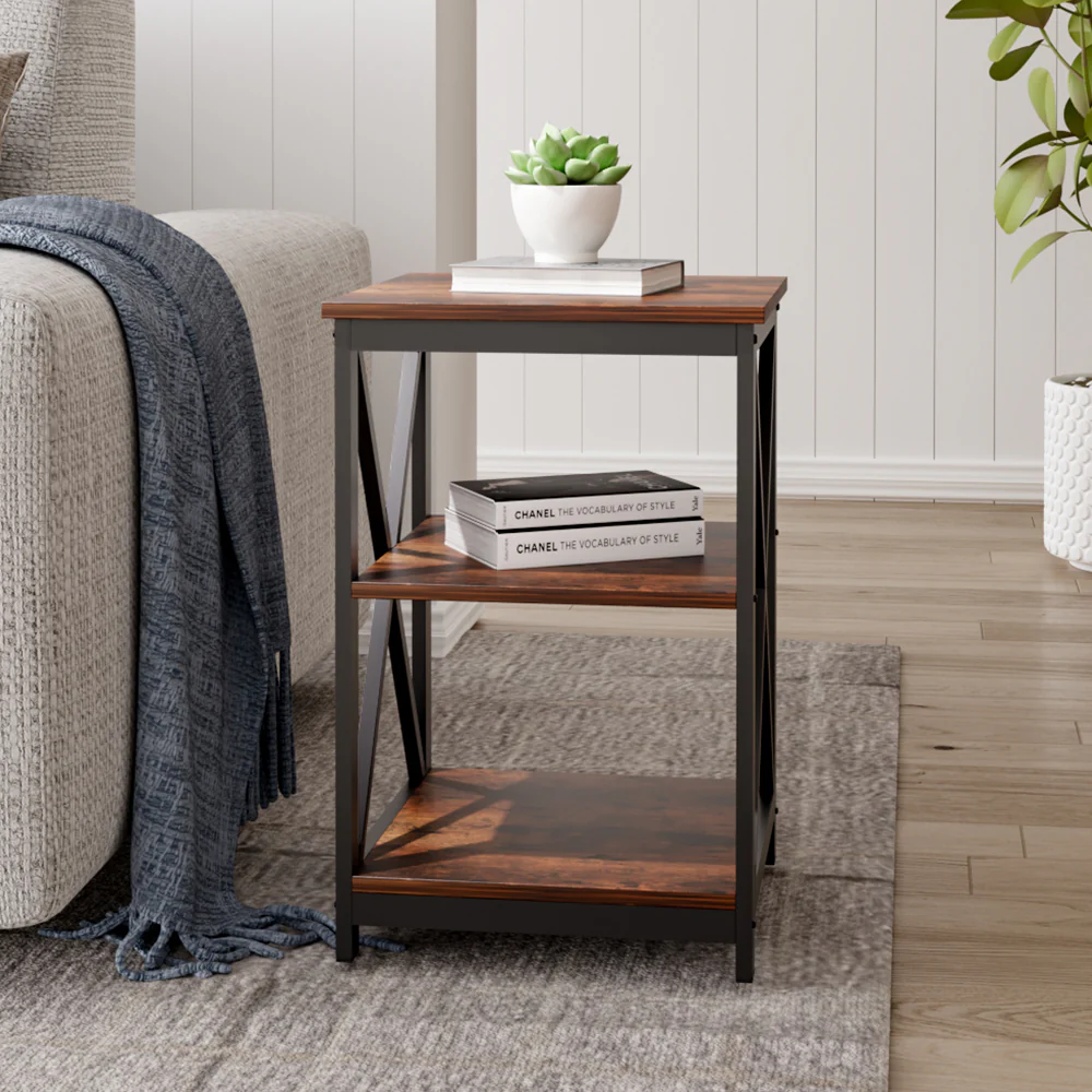 Livingandhome Vintage Wooden Side Table - Image 2