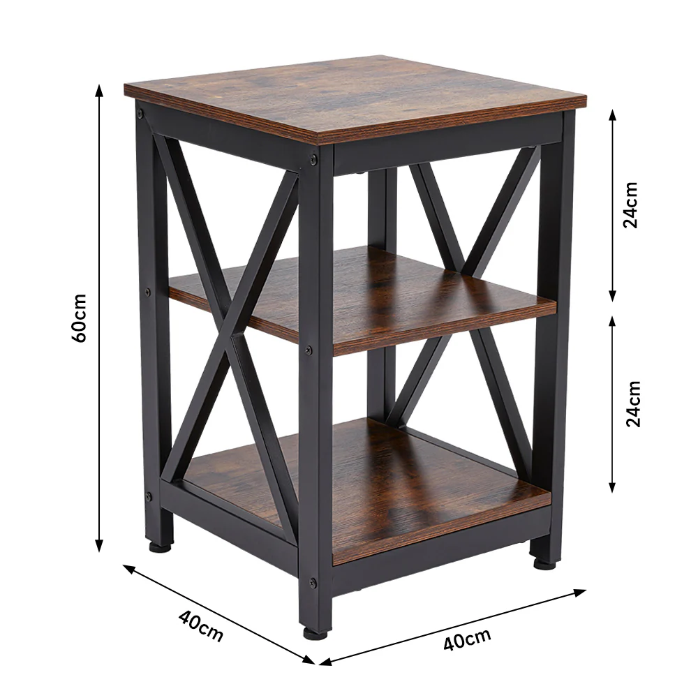 Livingandhome Vintage Wooden Side Table - Image 8