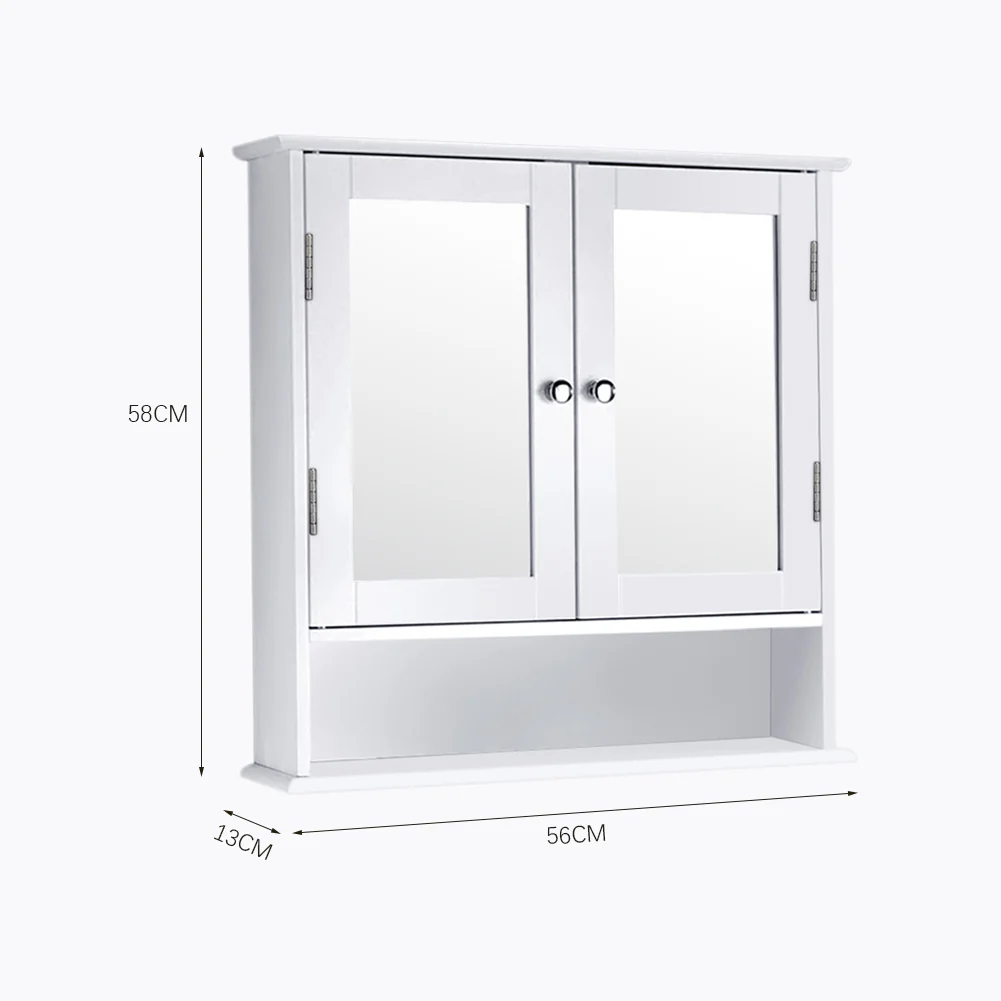 Livingandhome Wall Mount Rectangular Mirror Cabinet Bathroom Organizer - Image 6